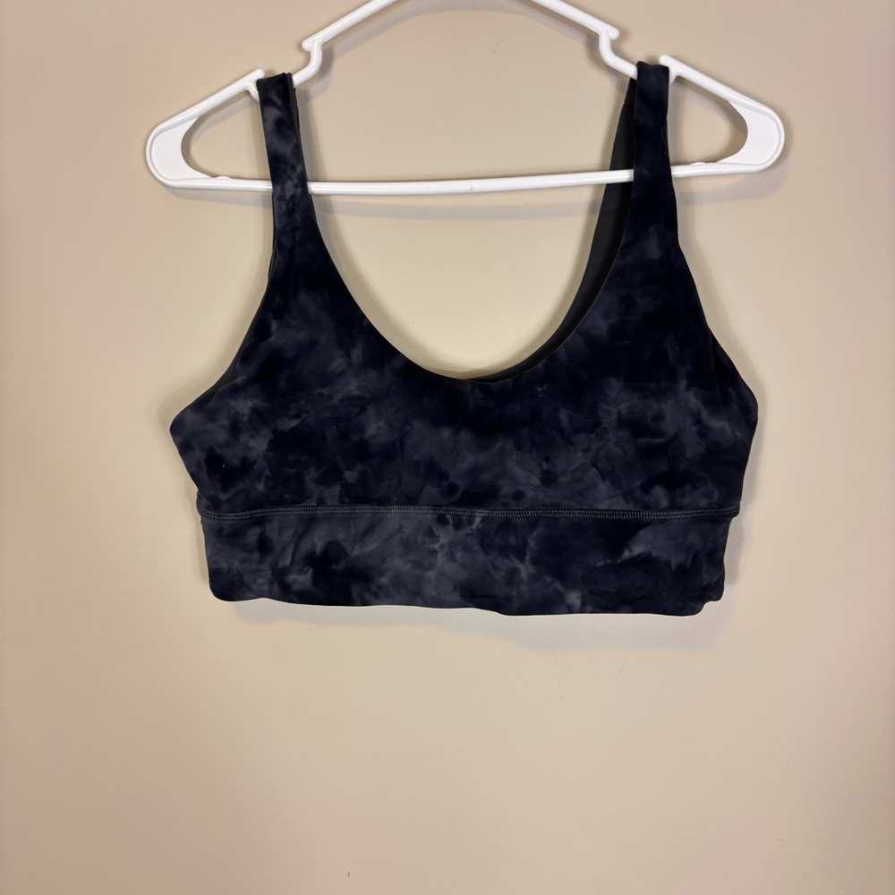 Lululemon Black Tie-Dye Reversible Grey Sports Bra 12